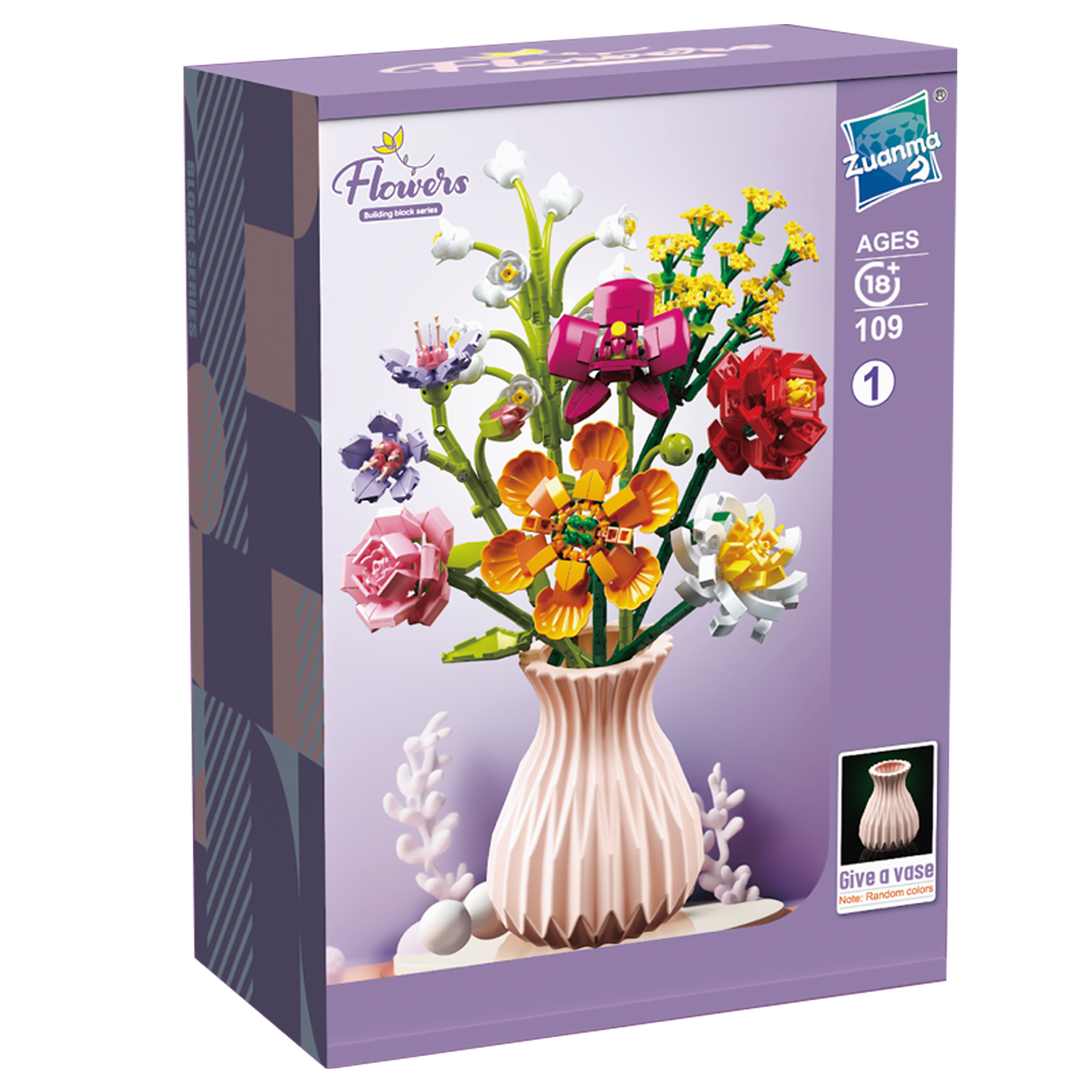 머트리얼테크닉 플라워시리즈 플라워블럭 꽃다발 화병 부케, 1개 32,000원