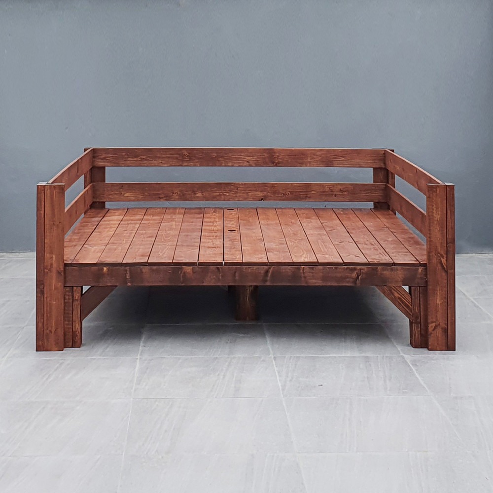 미엔우드 야외 원목 평상 실내 원목 테이블 데크 정자 DIY 조립식 무도색 595x595, 무도색 264,000원