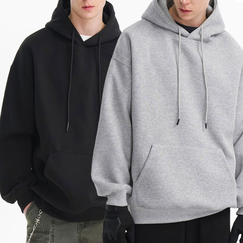 1+1 남녀 공용 긴팔 후드티 코튼 편한 봄가을 베이직 캐주얼 모노톤HBLM01 36,900원