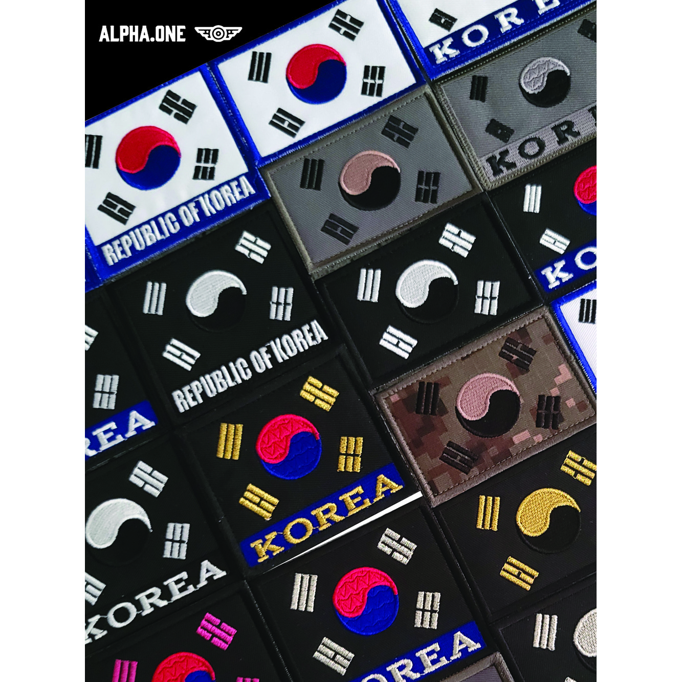 군지 태극기 패치 마크 자수 군인 군용 약장 가방명찰 대한민국 KOREA 금사 핑크 은사 2,500원