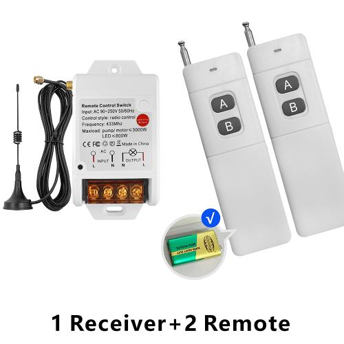 RF 무선 펌프 원격 제어 스위치 110V 220V 30A 433Mhz 릴레이 모듈 외부 안테나 3000m 송신기 조명모터 용 33,290원