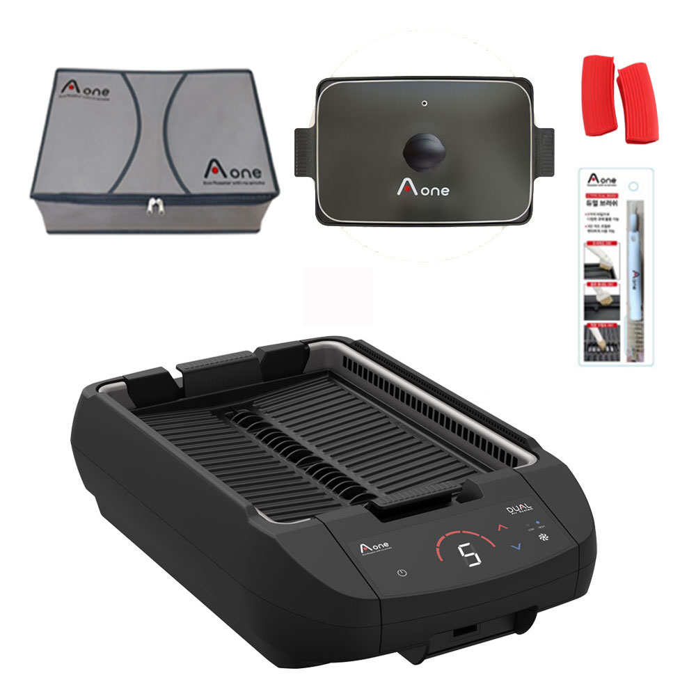 에이원그릴 프리미엄 국내생산 연기없는 듀얼그릴 멀티팬 세트, AOG-K200(블랙) 278,320원
