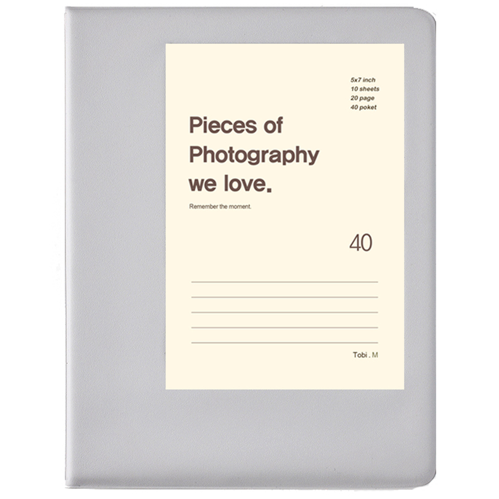 토비메모리 포켓 포토앨범 5x7 백지, 그레이, 40매 12,500원