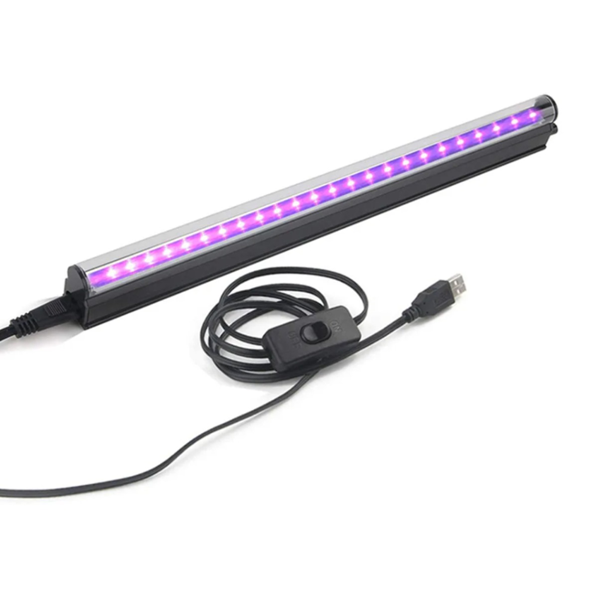 LED UV 램프바 USB 자외선 조명 스트립 블랙라이트 홈파티 야광 경화 네온 튜브, 1개, 보라 24,600원