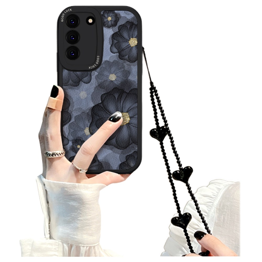 럭스폰 갤럭시 플라워 하트 스트랩 명품 지문방지 케이스 15,900원