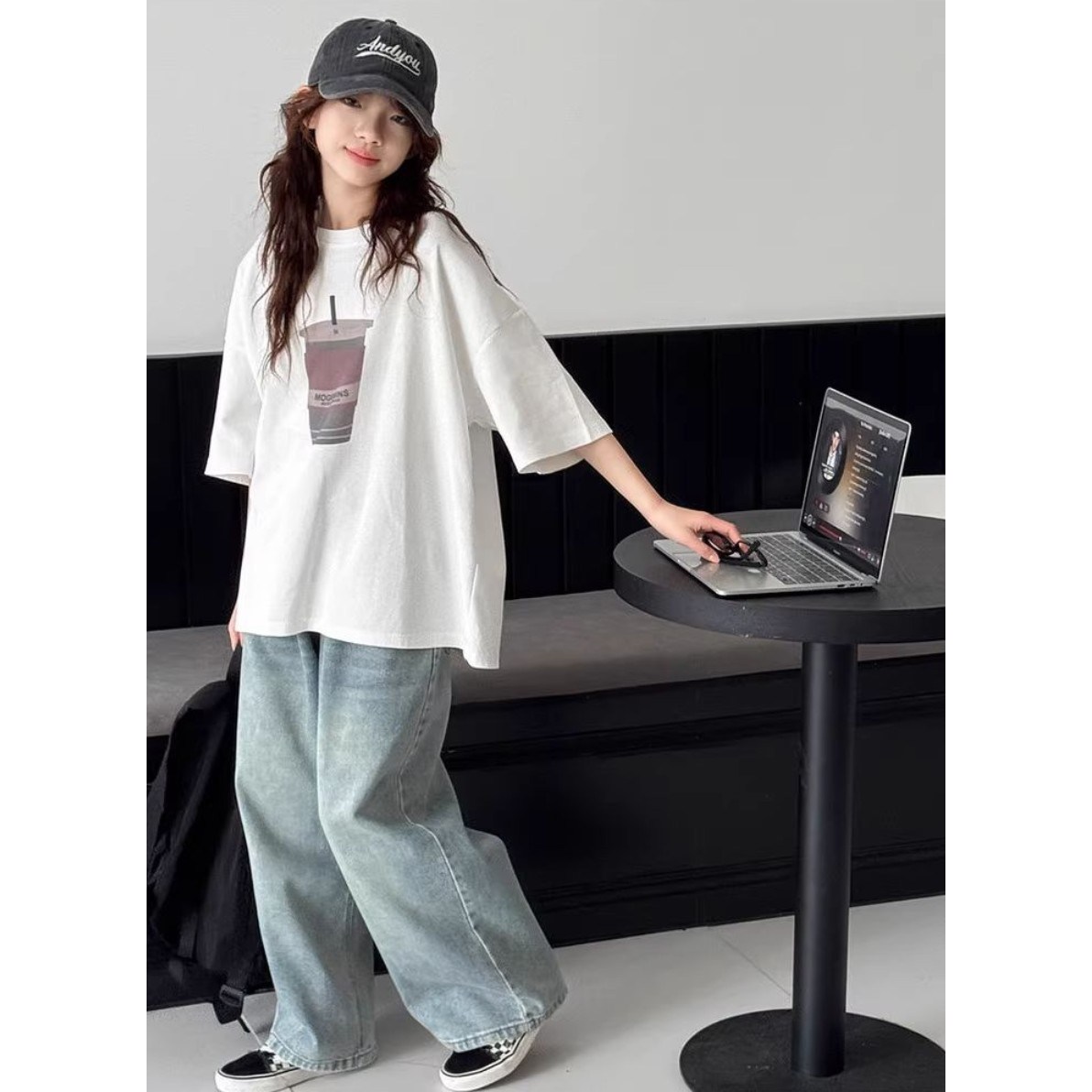 주니어 프린팅 오버핏 반팔티 키즈 루즈핏 여름 티셔츠 상의 11,900원