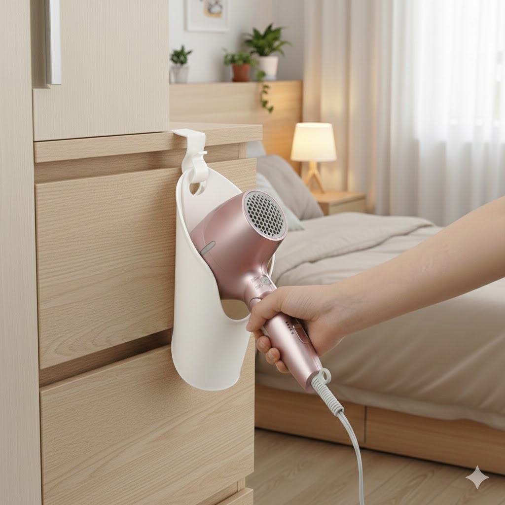 이노마타 드라이기 거치대 벽걸이 무타공 헤어드라이어 홀더 욕실 드라이기 정리 수납, 화이트, 1개 5,900원