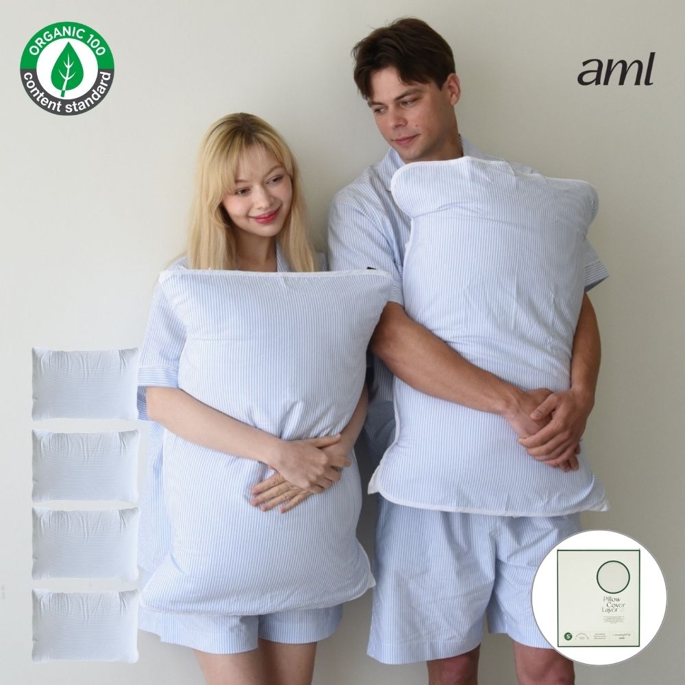 에이엠엘 오가닉 순면 스트라이프 밴딩 베개커버 4장 세트 국산 여행용 80,010원