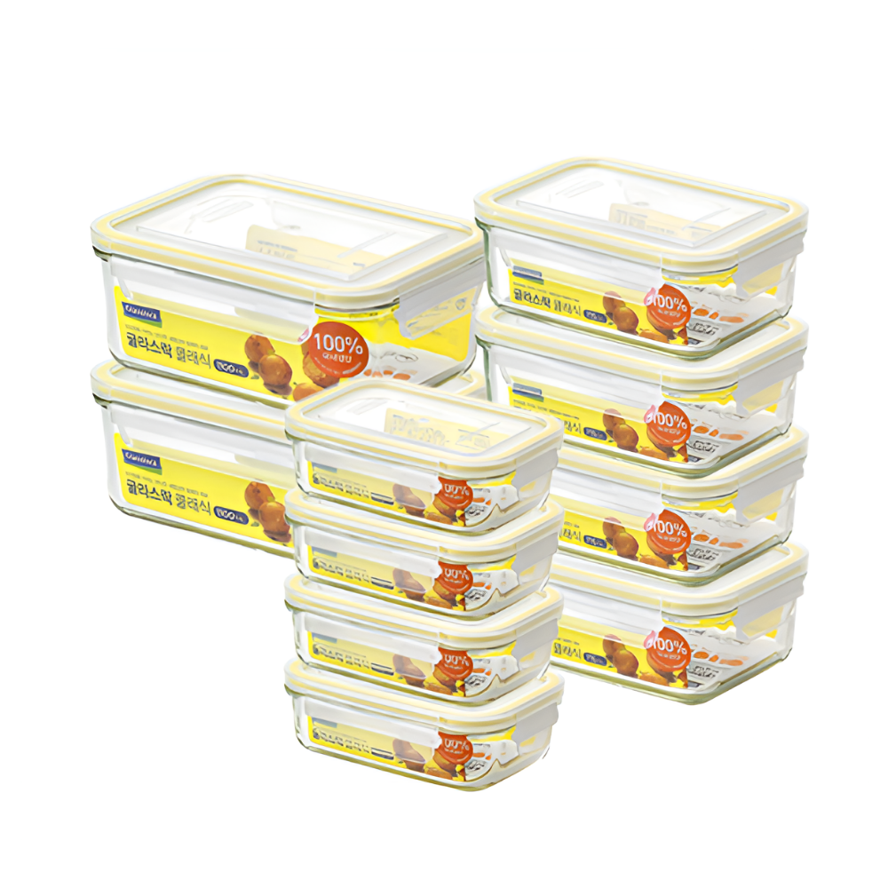 [정품] 글라스락 유리 밀폐용기 직사각 반찬통 10조 세트 40,300원