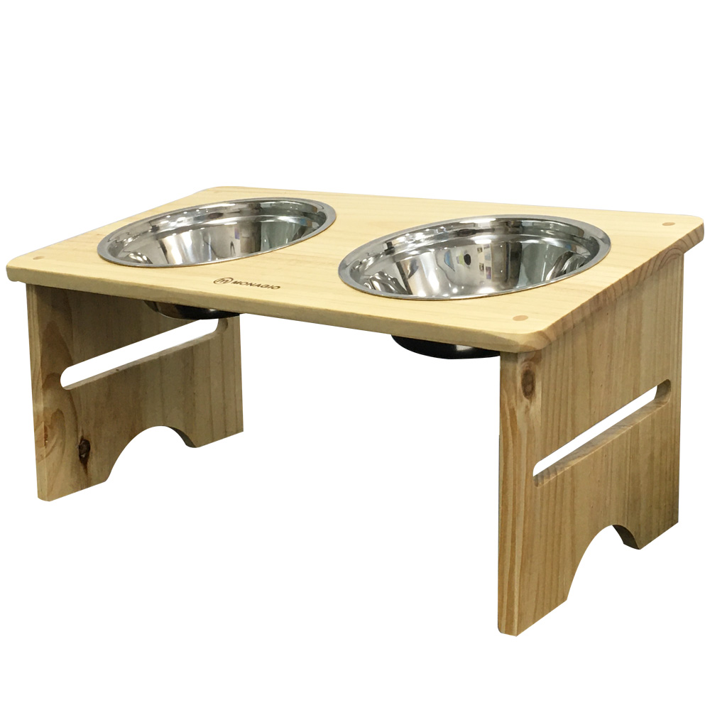 하늘정원 모나지오 대형견 원목 식기 2구 스테인레스 35,900원