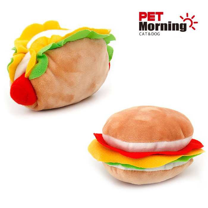 펫모닝 햄버거 모양 강아지 장난감 인형, 소시지버거, 1개 4,100원