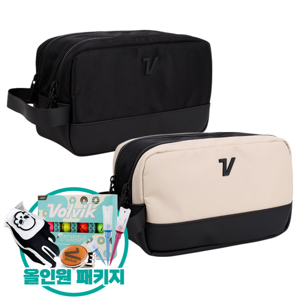 라운딩용품 올인원 패키지(볼빅더블포켓파우치), 블랙+볼빅툰_레인보우+리볼브티, 1개 79,800원