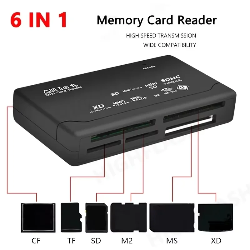 노트북 PC용 USB 3.0 카드 리더기, 멀티 8 in 1 스마트 SD 마이크로 TF CF MS 컴팩트 플래시 어댑터 Card R 6,800원