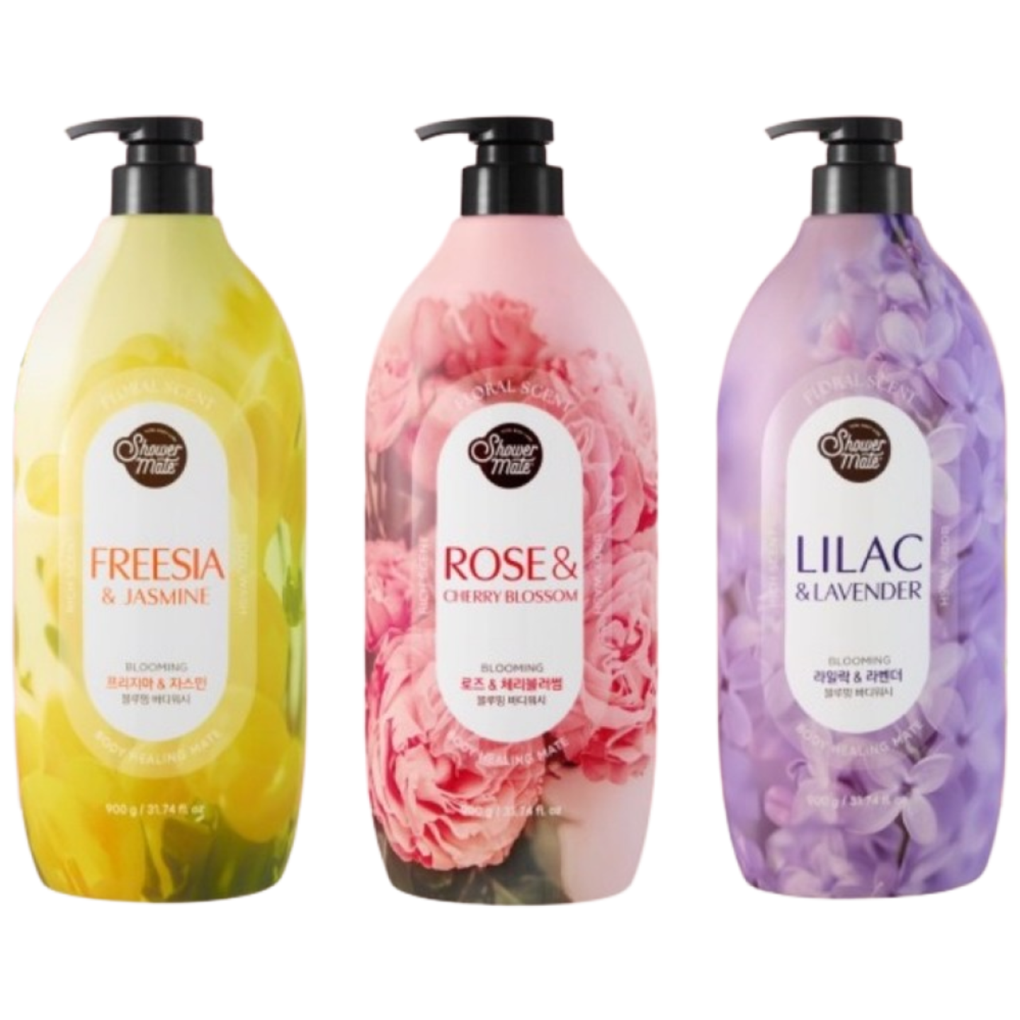 [애경] 샤워메이트 플라워 퍼퓸 바디워시 900g x 2개, 선택:핑크 900g+옐로우 900g, 900g 10,290원