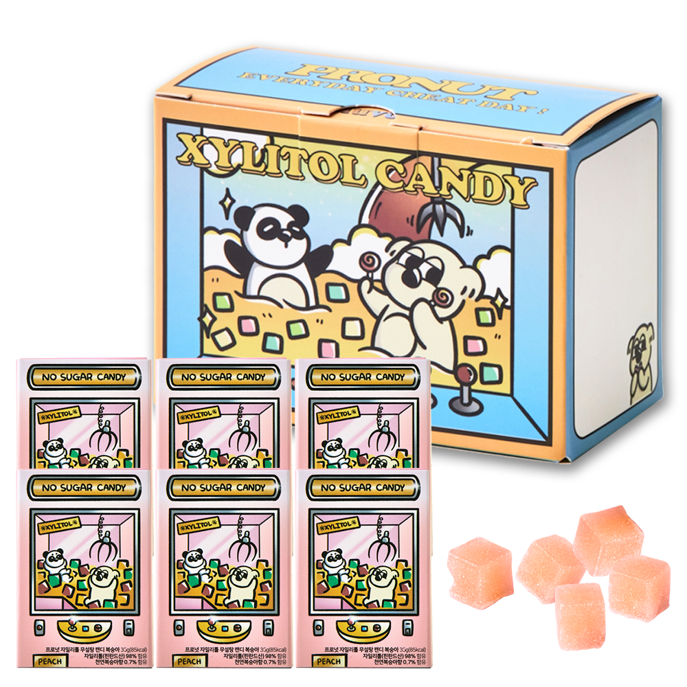 프로넛 무설탕 자일리톨 캔디 복숭아 6개 묶음, 180g, 1세트 14,100원