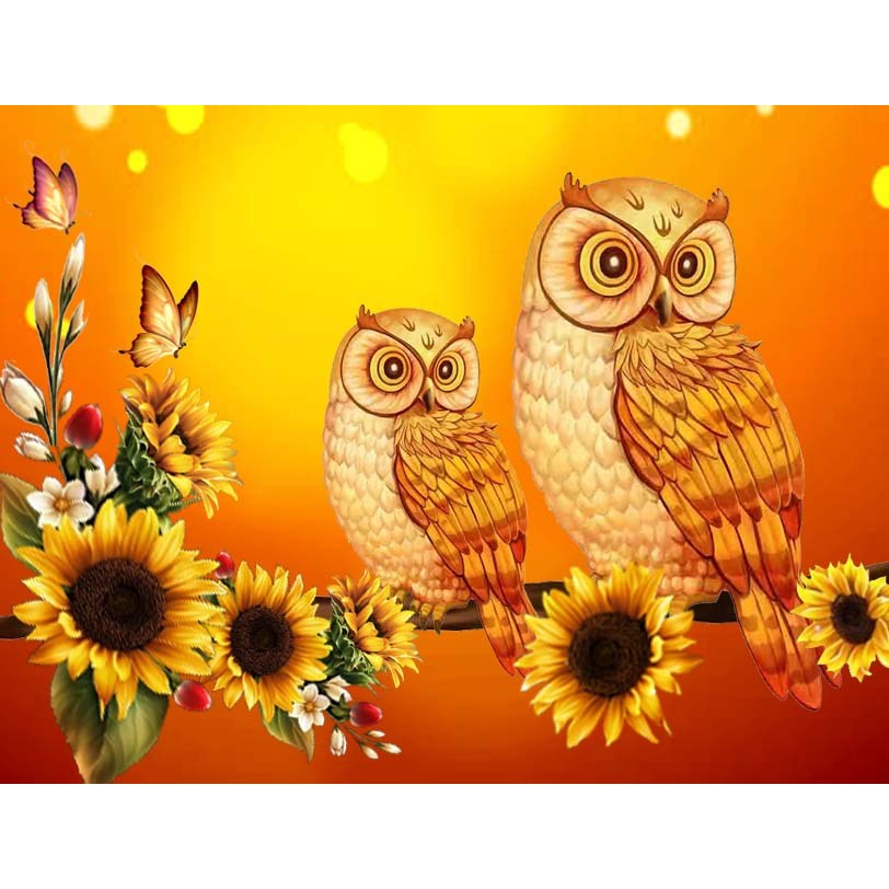 MJS 보석십자수 캔버스형 세트 50x40cm (비즈함 즈정) MH6, 달과 부엉이  ,-아기와아빠, 1개 17,100원