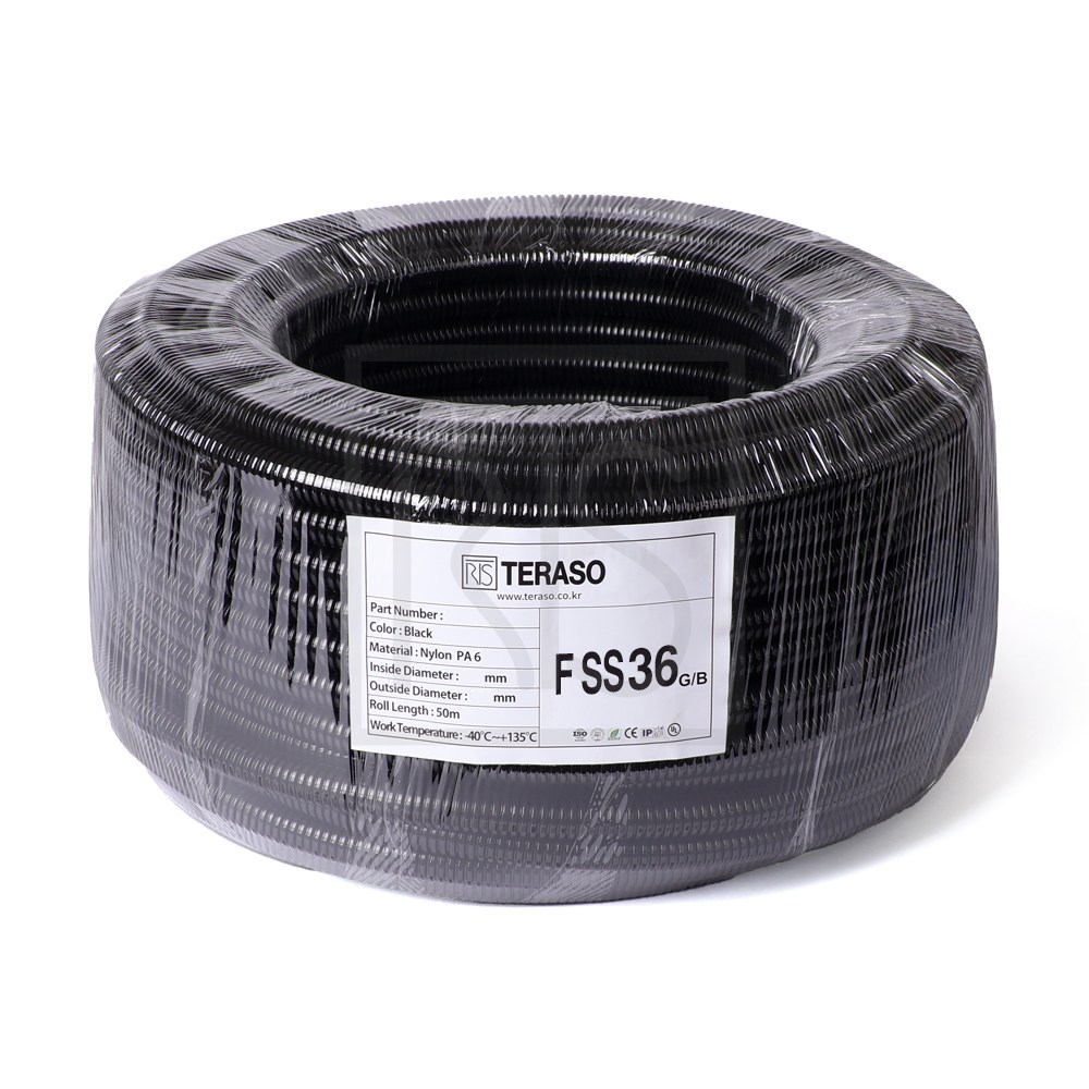 UL 난연 후렉시블 전선관 - 일반형 튜브 F36 30m 1롤 - 자동차 공장 설비 배선호스 102,000원