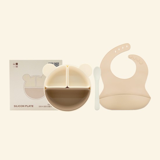 허밍베베 실리콘 이유식 얌얌 스탠다드 곰돌이 유아 식판 세트 30,500원