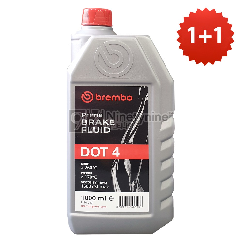 1+1 브렘보 DOT4 프리미엄 브레이크 오일-1L BMW 벤츠 아우디 폭스바겐 포르쉐 볼보 재규어 25,000원