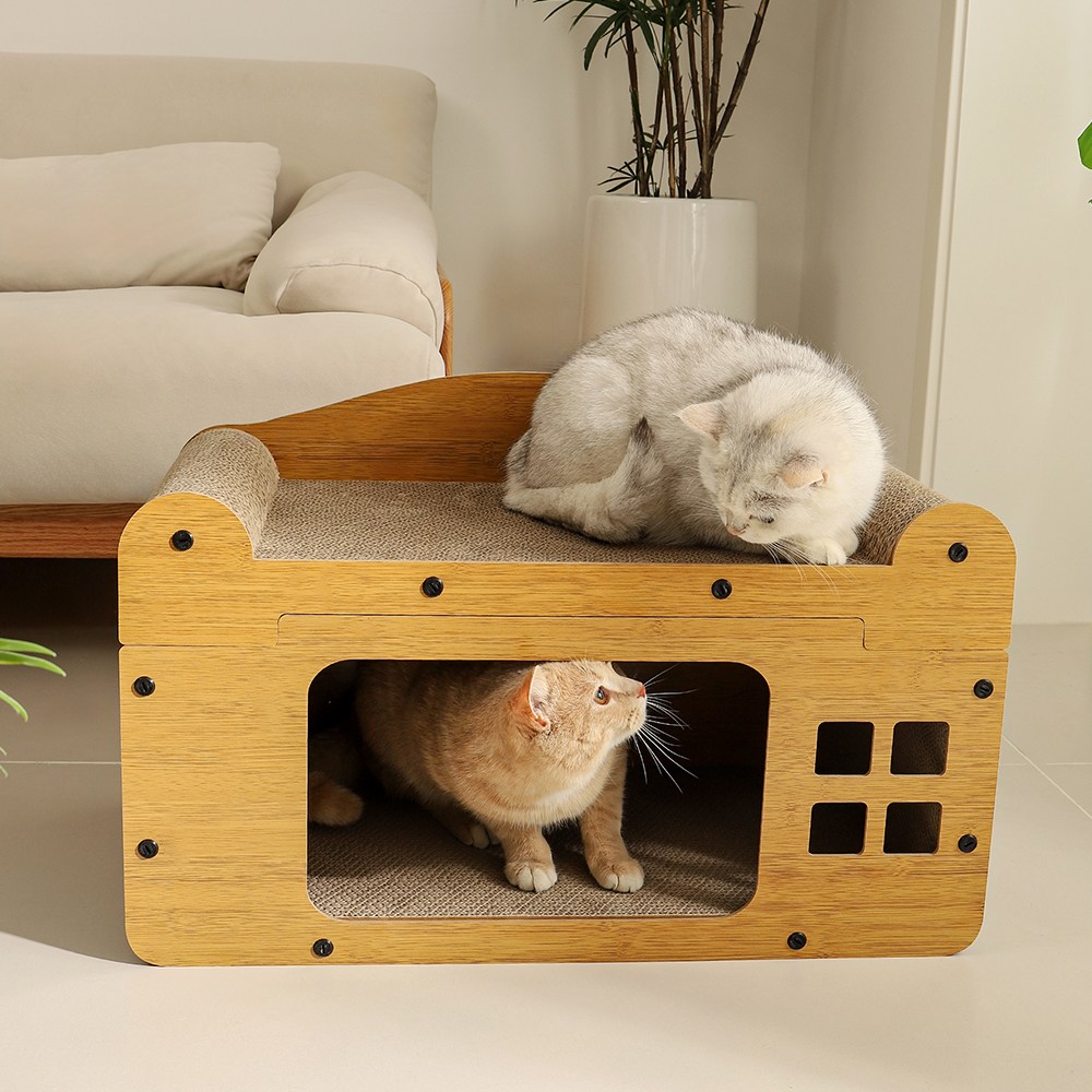 레브펫 고양이 멀티박스 숨숨집 대형 스크래쳐, 1개, 우드 19,800원