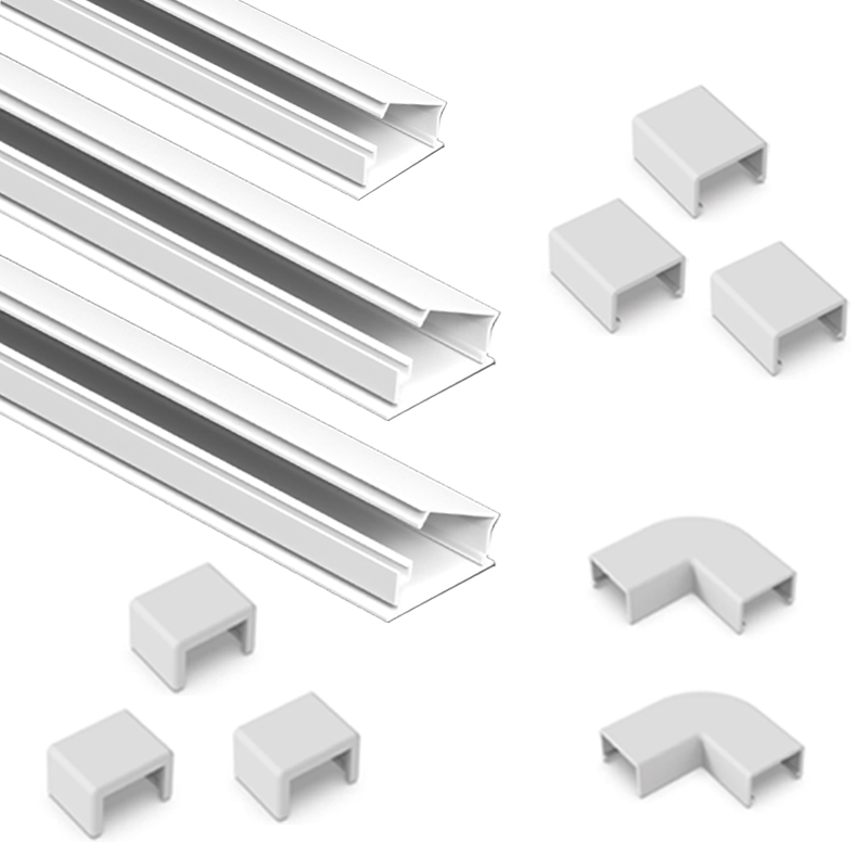 선바로 신개념 열고닫는 전선 몰딩 1m 3p + 마감캡 3p + 곡선엘보우 3p+ 연결캡 3p 5호 세트, 화이트, 1세트 29,090원