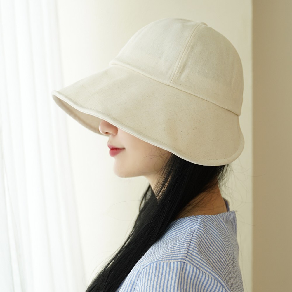 이코마켓 국내제작 고퀄 여성 봄 여름모자 코튼 린넨 햇빛차단 벨크로 벙거지모자 가을 여자 버킷햇 썬캡모자 17,900원