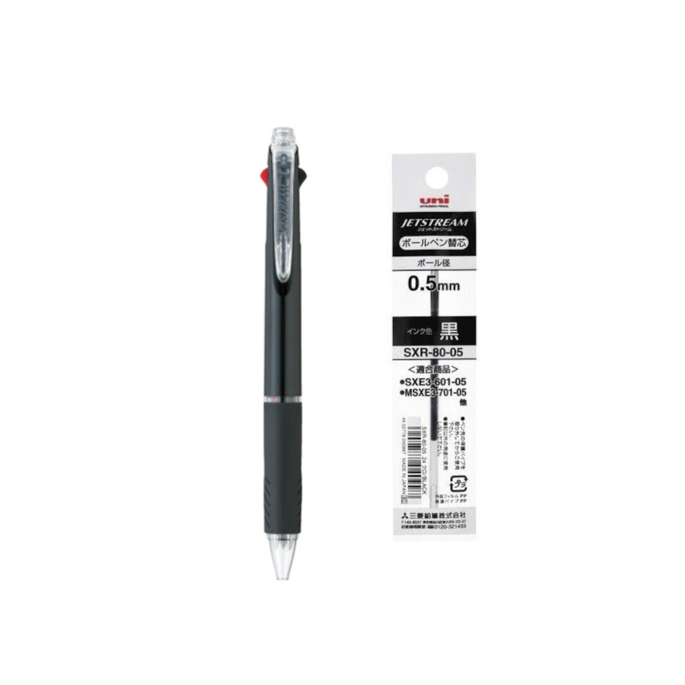 유니 유성펜 제트스트림3색 SXE3-400-05 0.5mm 블랙 + 리필심 SXR-80-5 0.5mm 블랙, 1개, 블랙 11,800원