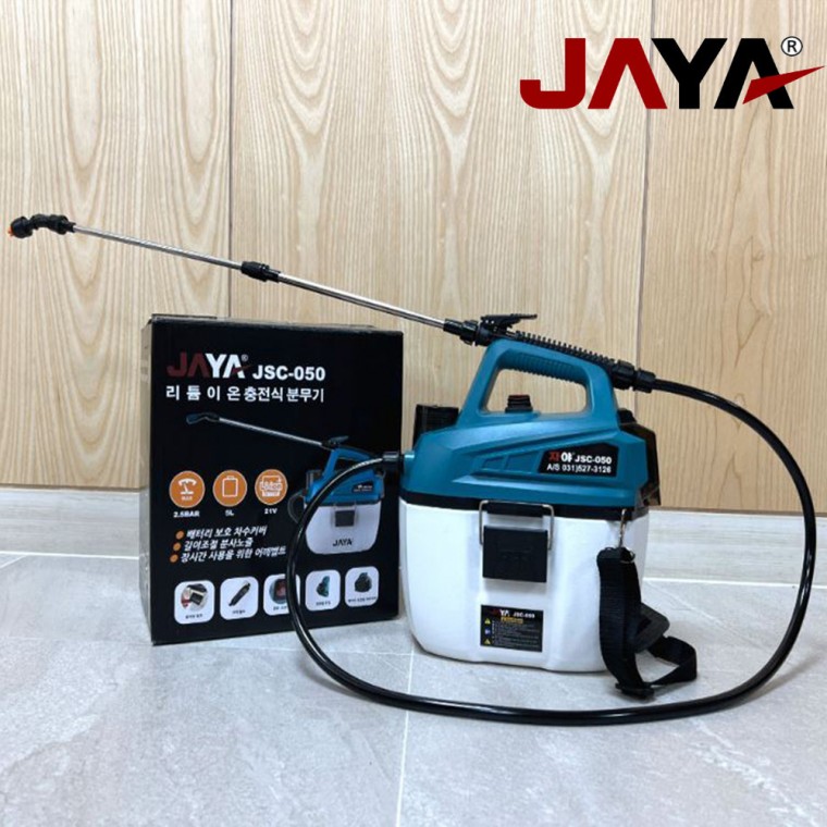 [JAYA] 자야 본사출고 리튬 충전 어깨형 전동 분무기 5L JSC-050 정원용 물 분무기 스프레이건 도마뱀습도관리 테라리움 (5월 줄자 사은품), 1개 79,950원
