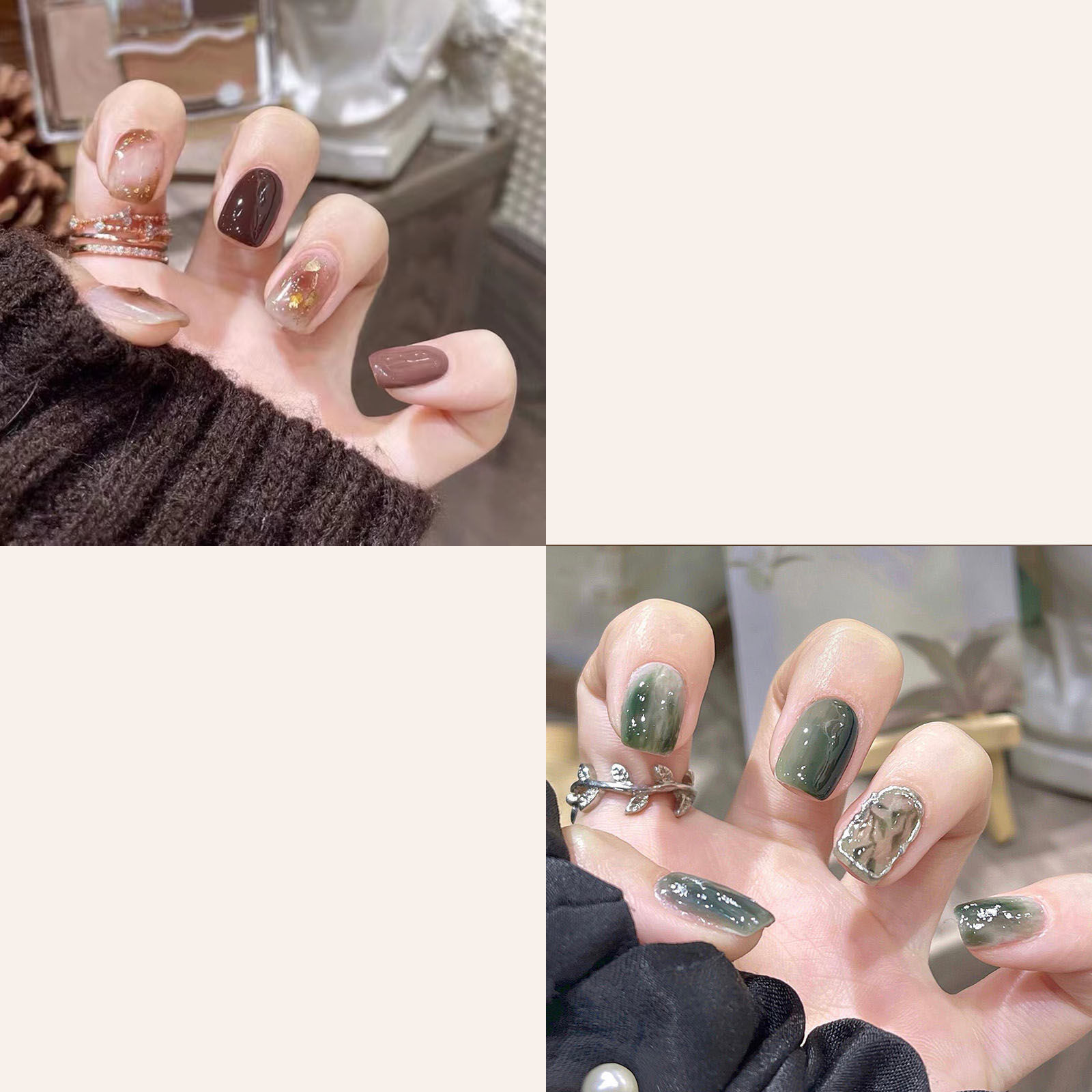 해피유통 여성 가을겨울 심플한 스타일 인조 네일팁 패션 반짝이 금도금 아트 8,050원