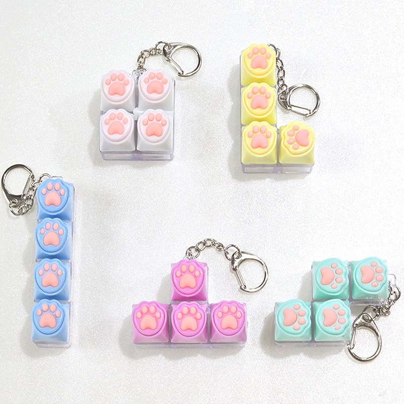 led 5종세트 귀여운 냥냥 발바닥 젤리 느낌 불빛 키캡 딸깍이 키보드 23,900원