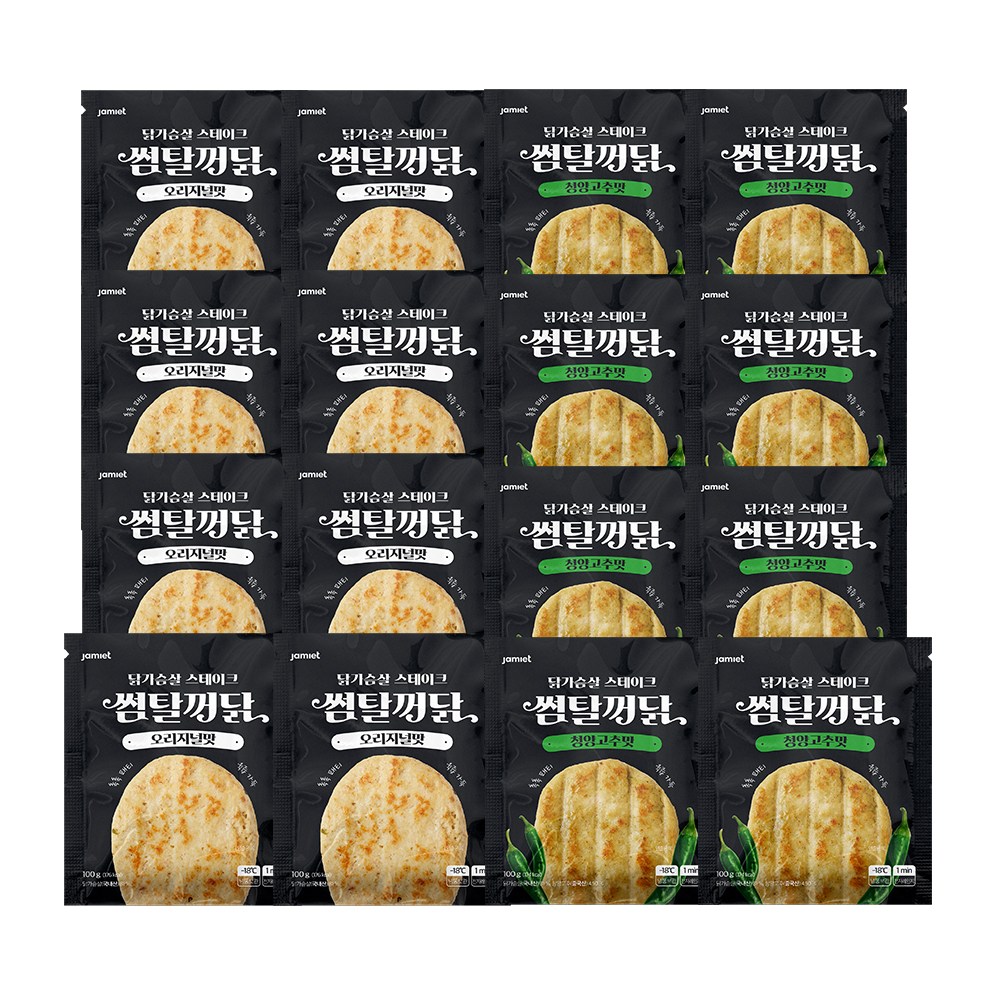 재미어트 썸탈꺼닭 닭가슴살 스테이크 혼합 오리지널 청양고추 (냉동), 16개, 100g 40,900원