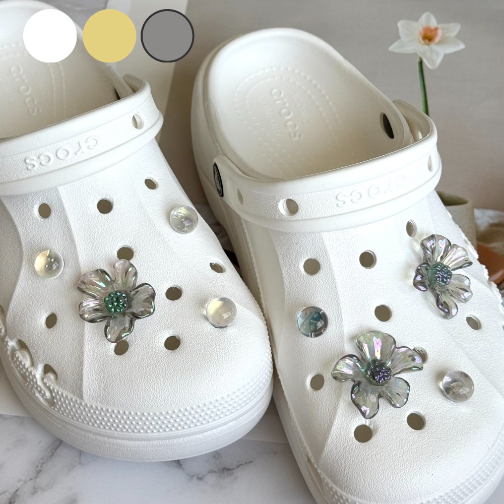 앤체인 프리미엄 슈즈참 꽃 풀라워 파츠 세트 3종, 현재가 12,300원