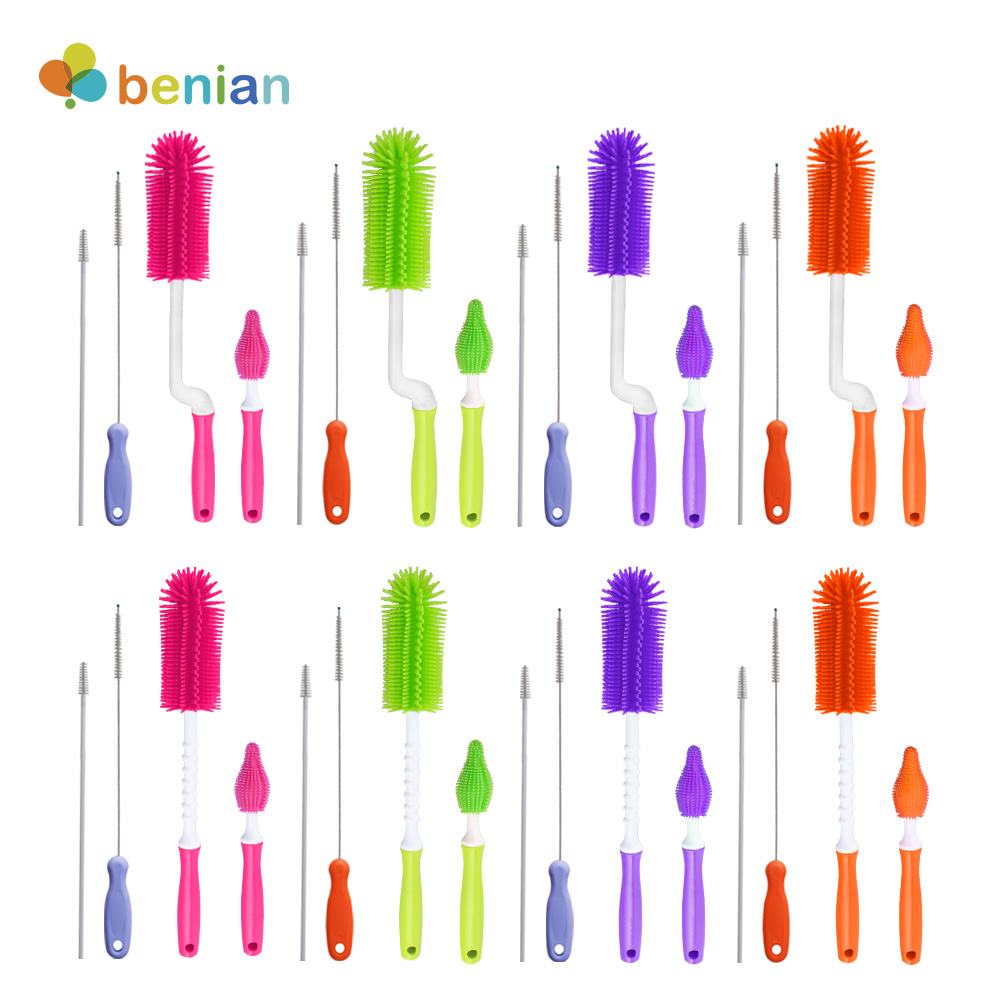 [베니앙] 실리콘 젖병솔+젖꼭지솔+빨대브러쉬 4P세트 10,800원