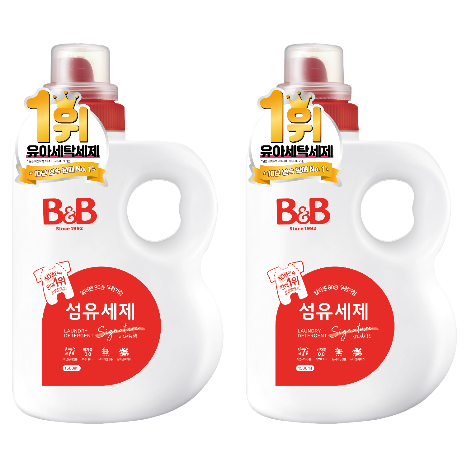 비앤비 유아 섬유 세제 시그니처향, 1.5L, 2개 16,930원