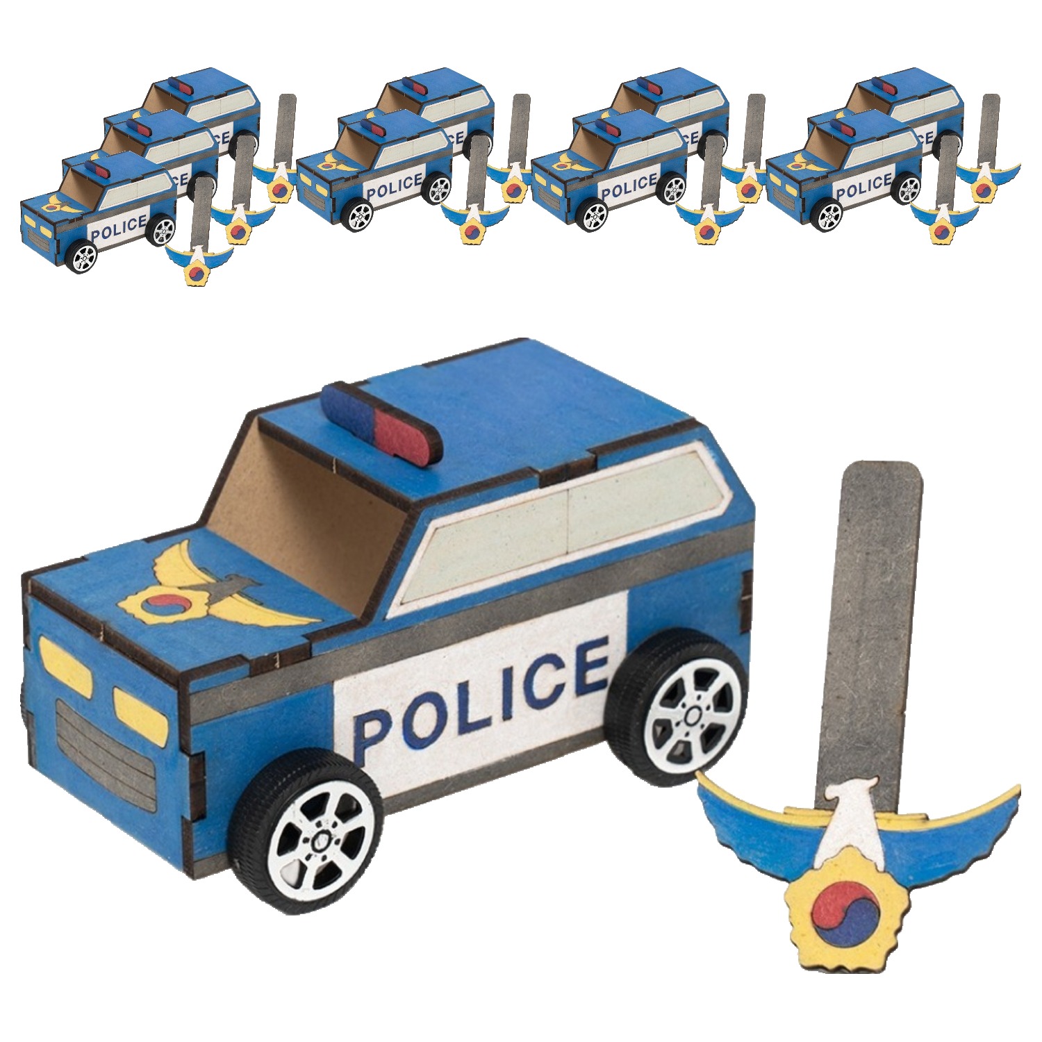 민화샵 자석 자동차 만들기 세트 경찰차 UDPWD0841, 혼합색상, 10세트 32,000원