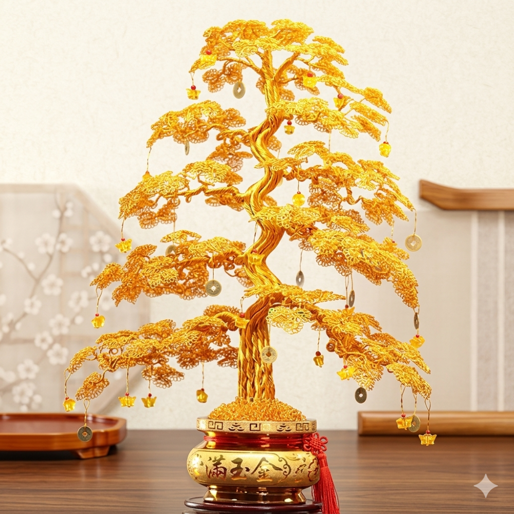 (대형)돈이 들어오는 수제 황금돈나무 금전수 집들이용 회사용 개업용, 황금색 108,000원