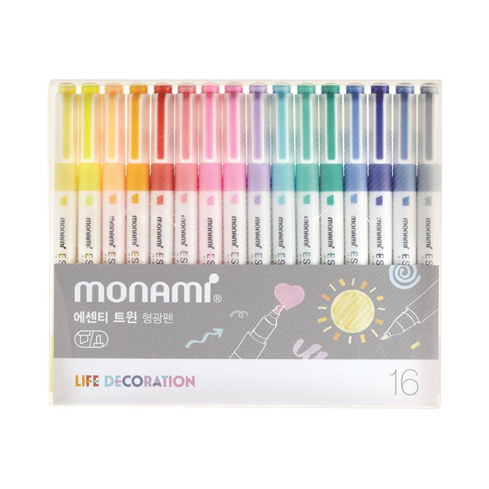 모나미 에센티 트윈 형광펜 16색 세트 9,210원