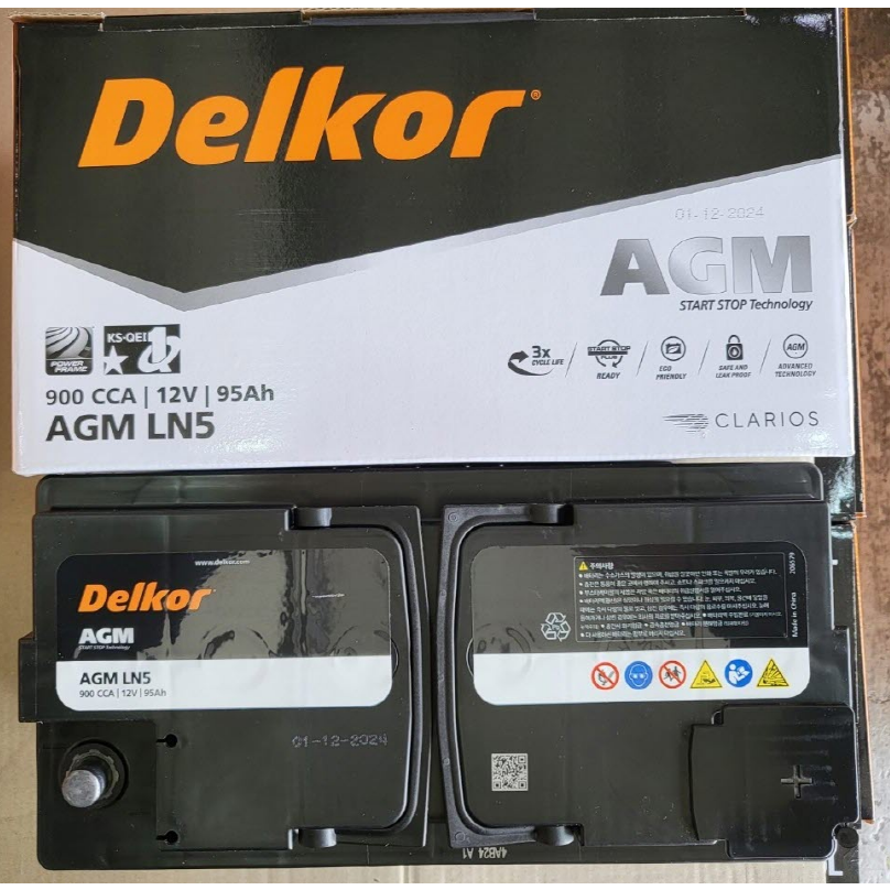 델코 AGM LN5 95AH 자동차 배터리 차량용 배터리 싼타페, 제네시스, 쏘렌토, 스팅어, SM7 175,000원