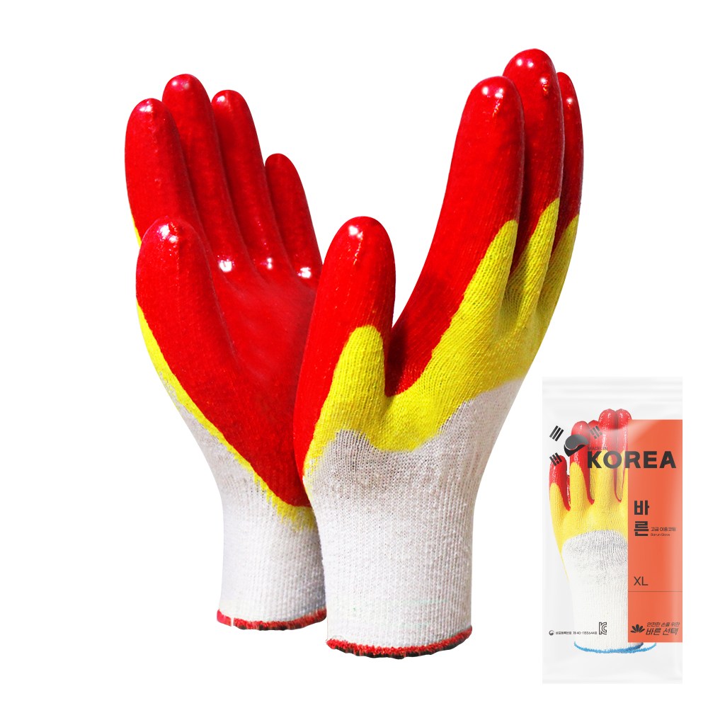 장갑이네 국내산 황이중 이중 황 코팅장갑, 100켤레, 1개 55,000원