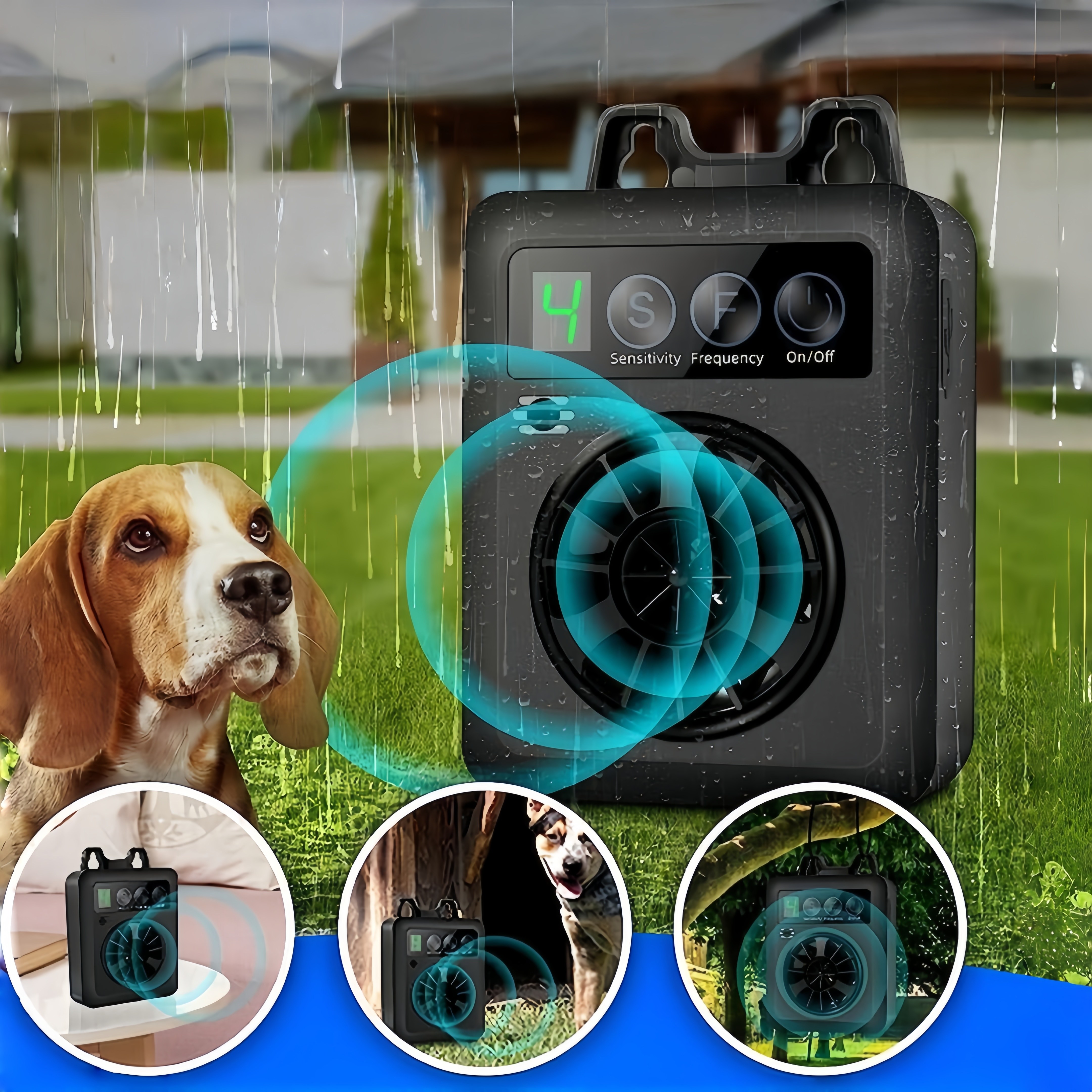 Mochae 강아지 짖음방지기 야생견 퇴치기  반려견 짖음방지 덫 감지 센서USB 충전식 소리감응 애완 동물 강아지 훈련 장치 LED 초음파 동물 중지 퇴치기 29,800원