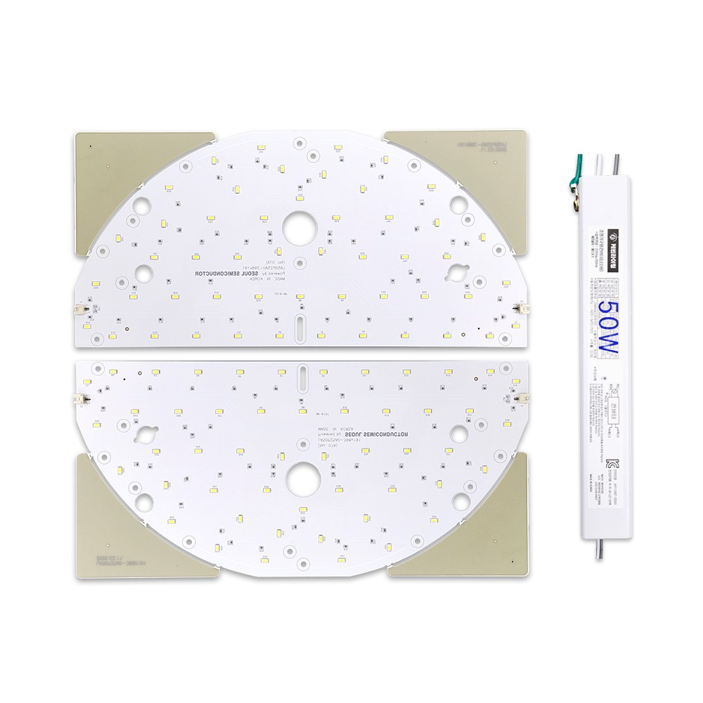 케빈라이팅 국산 삼성칩 조명 거실등 리폼 LED 모듈 원형방등 50W 398x191mm(2장) 27,100원