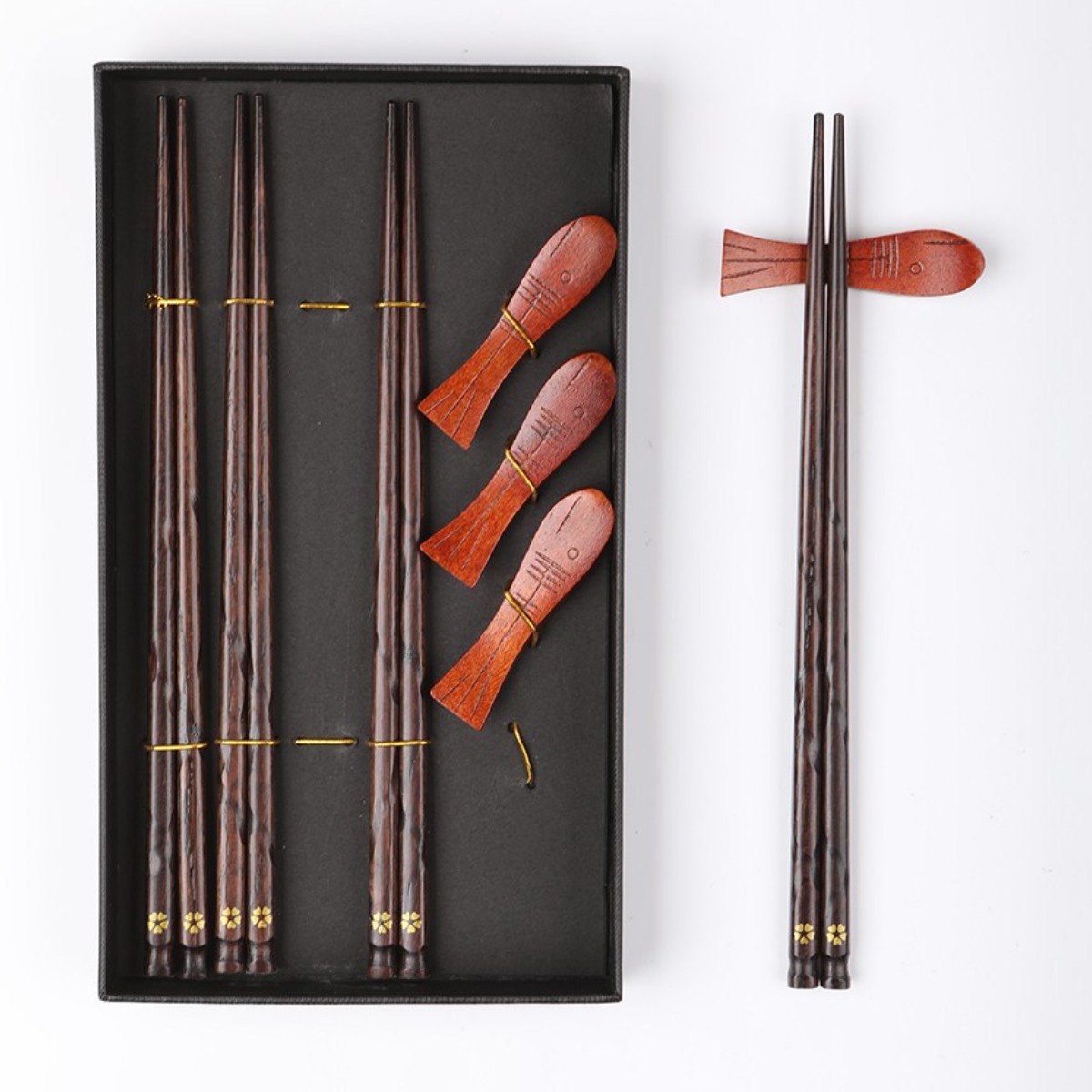 옻칠 나무젓가락 받침대 고급 선물세트 물고기, 1개 5,600원