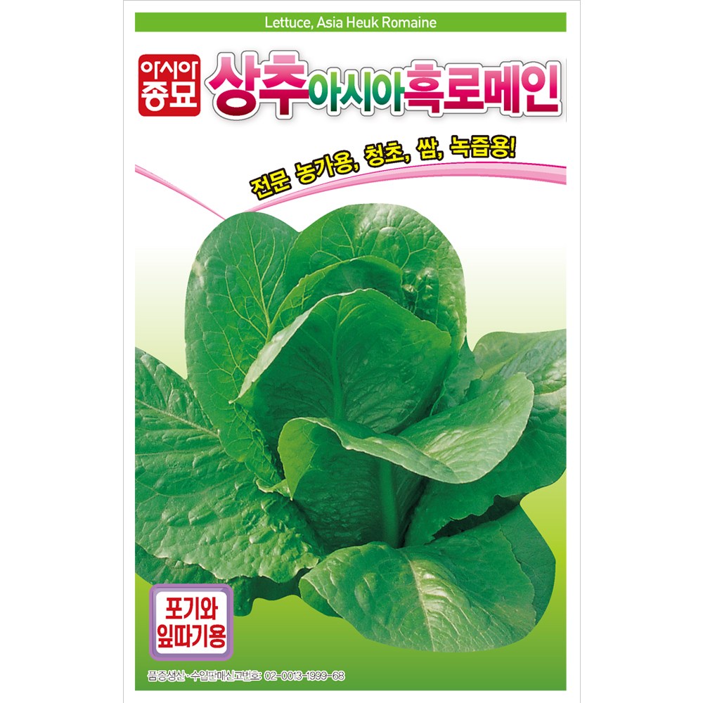 아시아종묘 씨앗 상추 아시아흑로메인 6만립 50,000원