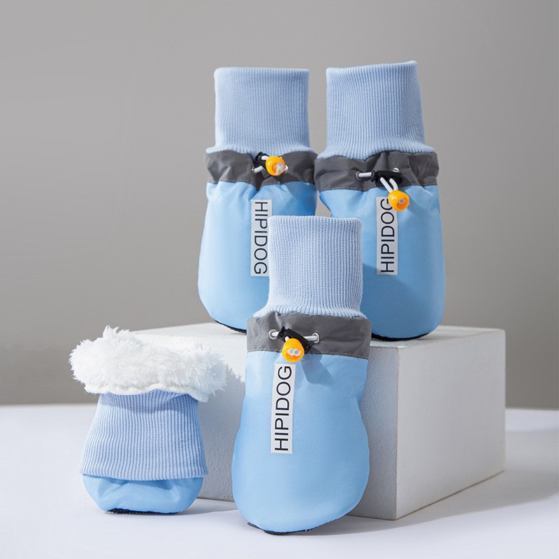 대형견 중형견 겸용 미끄럼방지 이중구조 사계절 외출용 블랙 강아지 신발 4P 12,540원