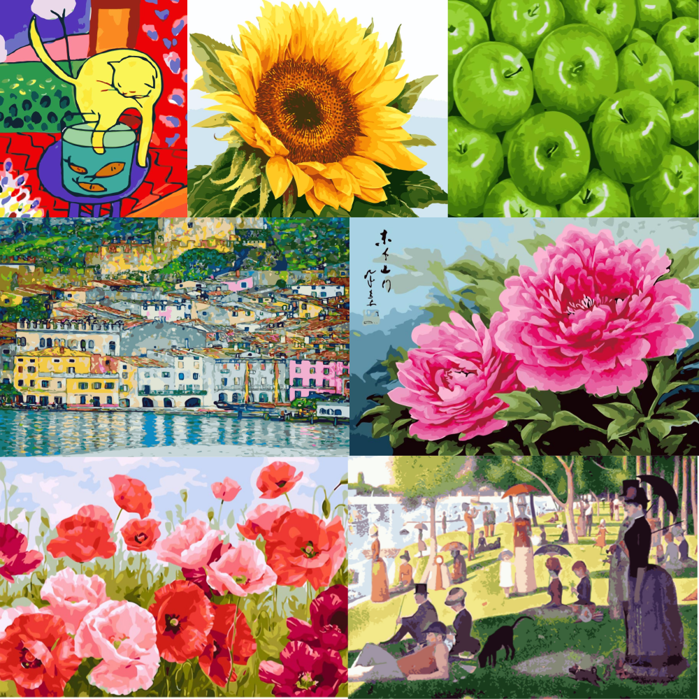 (물감3배) 모모픽스페인팅 특 대형 사이즈 60x75 diy 명화그리기  큰 글씨 그리기 편한  유화 물감 색칠 페인팅 세트 35,500원