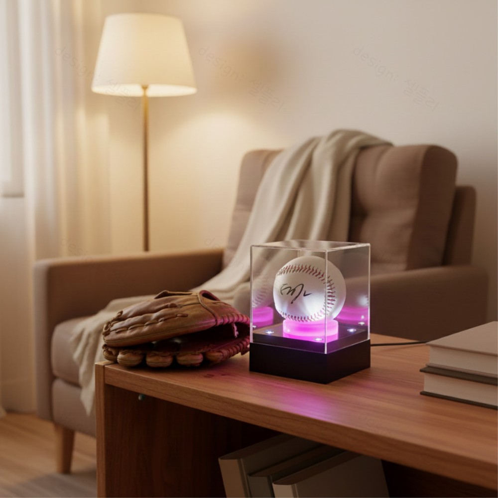 공스탠드받침대 야구공 싸인볼 LED 장식장 투명 야구 아크릴 선수 선물 39,750원