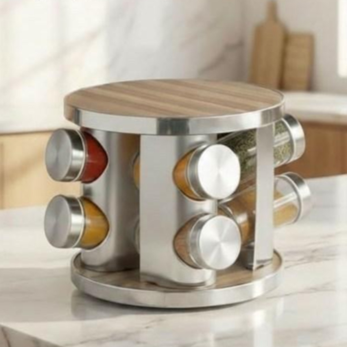 vellin 360도 회전 8구 프리미엄 양념통세트 밀폐용기 유리밀폐용기 우드 25,020원