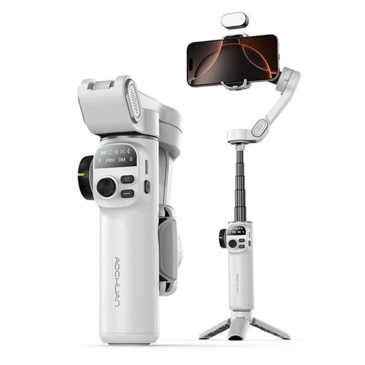 전문가용 짐벌셀카봉 방송용 휴대폰 블루투스 조명 자동 줌 회전 핸드폰 미니 경량 거치대, 1개, 블랙 기본 세트+조명+연장봉 포함, 기본 모델명/품번 117,000원