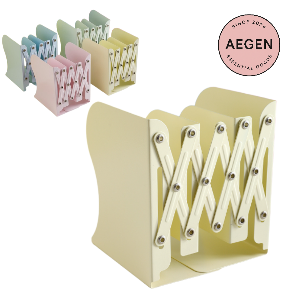 AEGEN 길이조절 책꽂이 늘어나는 미니 자바라 북엔드, 노랑 10,000원