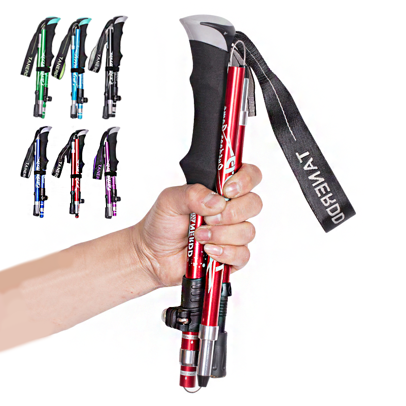 집으로프레시 듀랄루민 4단 접이식 초경량 등산스틱, 퍼플, 1개 19,900원